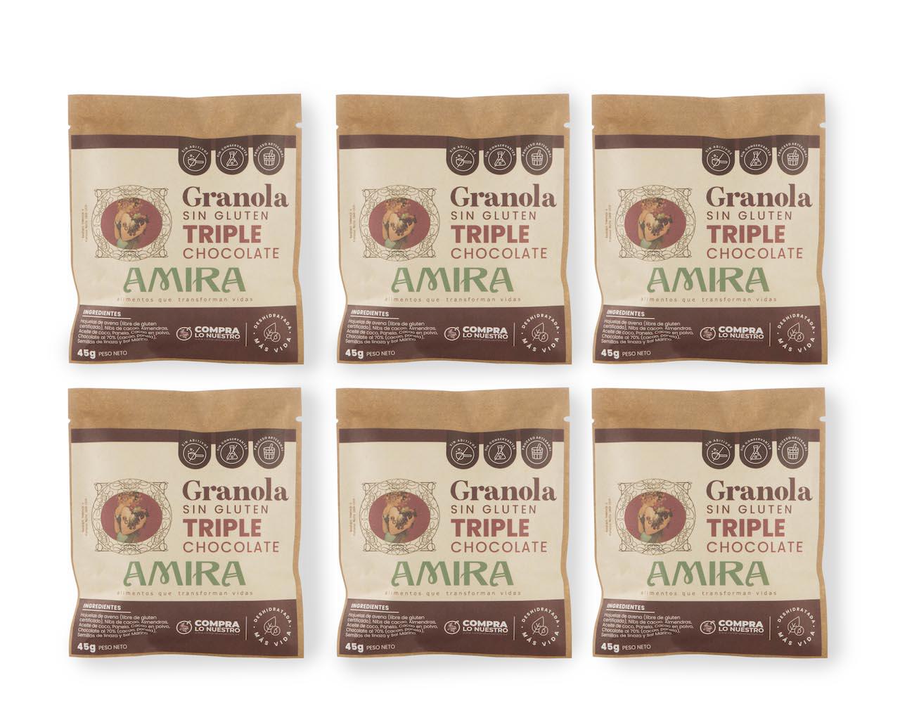Granola Amira Triple Chocolate — Cacao Real y Almendras
