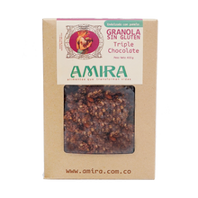 Cargar imagen en el visor de la galería, Amira Granola Caja SIN GLUTEN 400 gramos Triple Chocolate