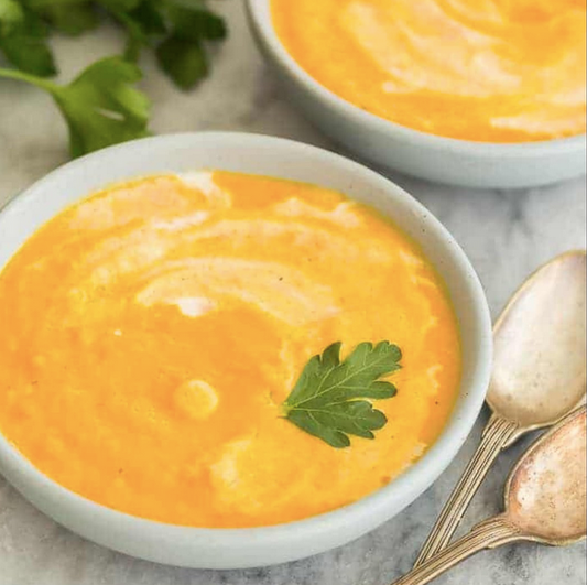 Crema de zanahoria con ghee de amira