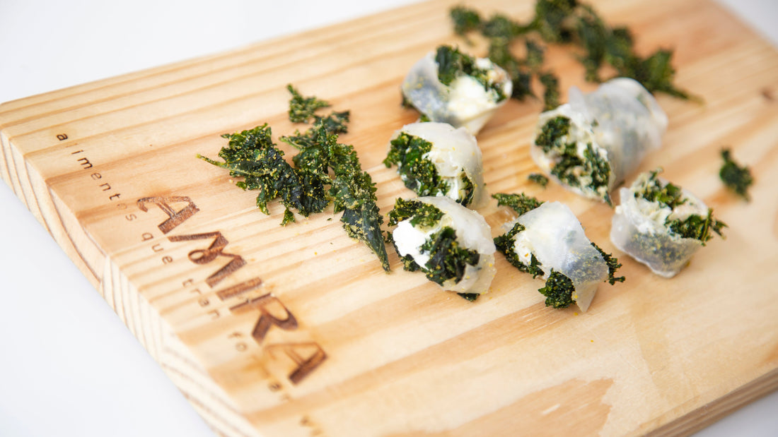 Rollitos de primavera con Kale Chips de AMIRA