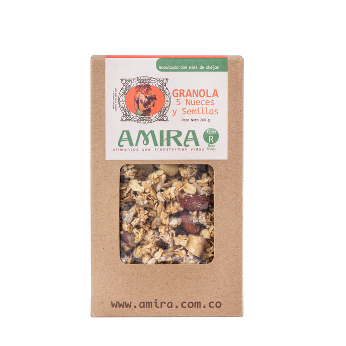Amira Granola Caja 200 gramos Nueces y Semillas