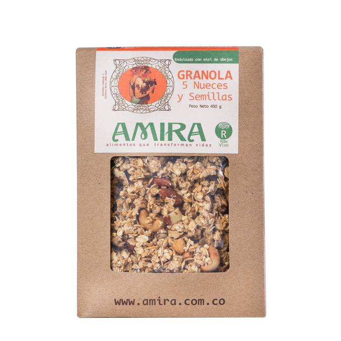 Amira Granola Caja 450 gramos Nueces y Semillas