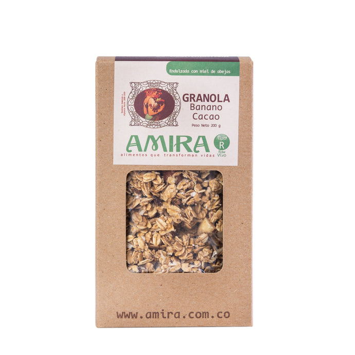Amira Granola Caja 200 gramos Banano y Cacao